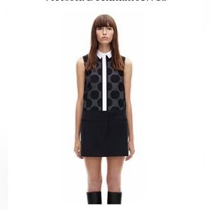 VICTORIA Victoria Beckham Polka Dot Collared Dress NWT